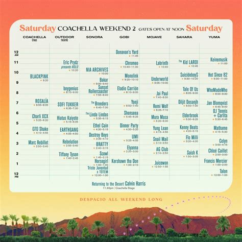 Coachella Posts Set Times .